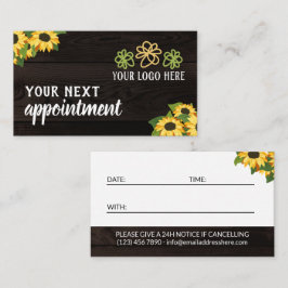 Rustieke Zonnebloemen Hout Graan Uw Logo Afsprakenkaartje