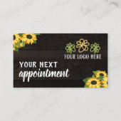 Rustieke Zonnebloemen Hout Graan Uw Logo Afsprakenkaartje (Voorkant)