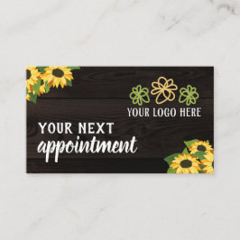 Rustieke Zonnebloemen Hout Graan Uw Logo Afsprakenkaartje