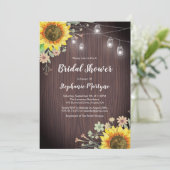 Rustieke Zonnebloemen Hout Mason Jar Vrijgezellenf Kaart (Staand voorkant)