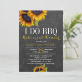 Rustieke zonnebloemen i do bbq repetitie diner fot kaart (Staand voorkant)