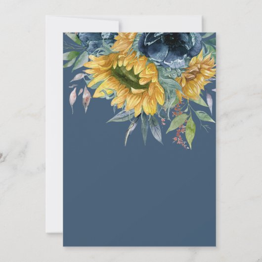 Rustieke Zonnebloemen Iets Blauw Vrijgezellenfeest Kaart (Achterkant)