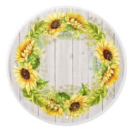 Rustieke Zonnebloemen Kabinet / Ladeknop Keramische Knop