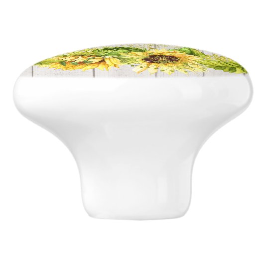 Rustieke Zonnebloemen Kabinet / Ladeknop Keramische Knop (Zijkant)