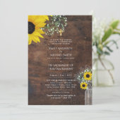 Rustieke Zonnebloemen Katholieke Nuptial Mass Brui Kaart (Staand voorkant)