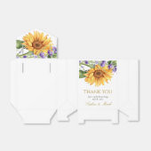 Rustieke Zonnebloemen & Lavander Bruiloft Bedankdoosjes (Uitgevouwen)