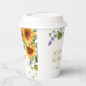 Rustieke Zonnebloemen & Lavander Bruiloft Papieren Bekers (Links)