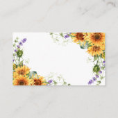 Rustieke Zonnebloemen & Lavander Luier Raffle Kaar Informatiekaartje (Achterkant)