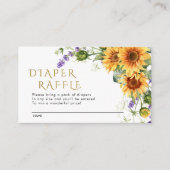 Rustieke Zonnebloemen & Lavander Luier Raffle Kaar Informatiekaartje (Voorkant)