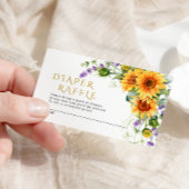 Rustieke Zonnebloemen & Lavander Luier Raffle Kaar Informatiekaartje