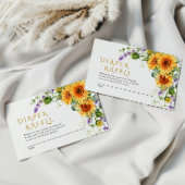 Rustieke Zonnebloemen & Lavander Luier Raffle Kaar Informatiekaartje