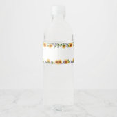 Rustieke Zonnebloemen & Lavendel Baby Watermerken Waterfles Etiket (Achterkant)