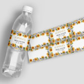 Rustieke zonnebloemen & lavendel bruids water labe waterfles etiket