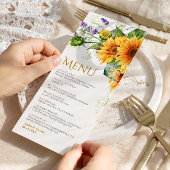Rustieke Zonnebloemen & Lavendel Bruiloft Menu
