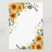 Rustieke Zonnebloemen & Lavendel Bruiloft Menu (Achterkant)