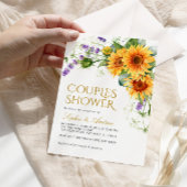 Rustieke Zonnebloemen & Lavendel Couples Douche Kaart