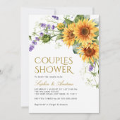 Rustieke Zonnebloemen & Lavendel Couples Douche Kaart (Voorkant)