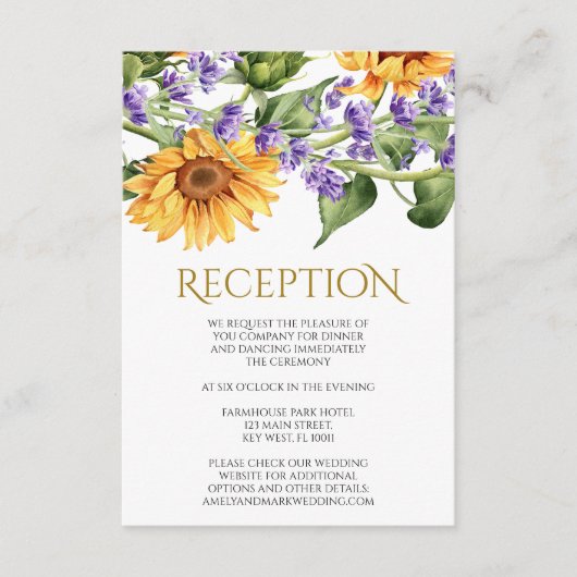 Rustieke zonnebloemen & lavendel Kaarten (Voorkant)