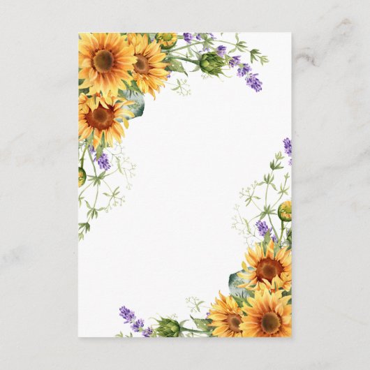 Rustieke zonnebloemen & lavendel Kaarten (Achterkant)
