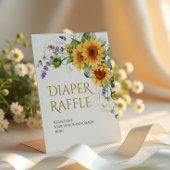 Rustieke Zonnebloemen & Lavendel Luier Raffle Teke Reclamebord Met Voetstuk
