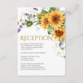 Rustieke Zonnebloemen & Lavendel Receptie Kaarten  (Voorkant)