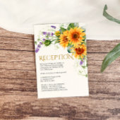 Rustieke Zonnebloemen & Lavendel Receptie Kaarten 