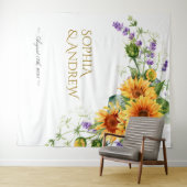 Rustieke Zonnebloemen & Lavendel Tapestry Wandkleed (In Situ (horizontaal))