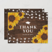 Rustieke Zonnebloemen Lights Afstuderen Dank u Aankondiging (Voorkant / Achterkant)