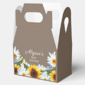 Rustieke zonnebloemen margriet geel bruin Baby sho Bedankdoosjes (Geopend)