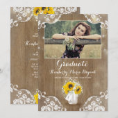 Rustieke Zonnebloemen Mason Jar Foto Graduation Pa Kaart (Voorkant / Achterkant)
