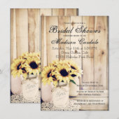 Rustieke zonnebloemen Mason Jar Vrijgezellenfeest  Kaart (Voorkant / Achterkant)