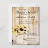 Rustieke zonnebloemen Mason Jar Vrijgezellenfeest Kaart (Voorkant)