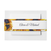 Rustieke zonnebloemen moderne elegante bruiloft uitnodigingen wikkel (Voorkant Voorbeeld)