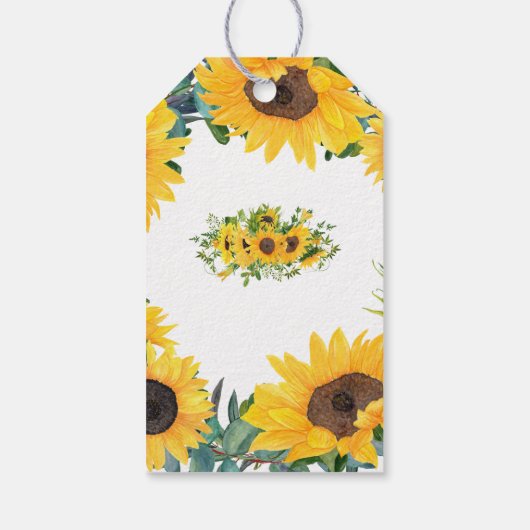 Rustieke zonnebloemen monogram verpakkingslabel ca cadeaulabel (Achterkant)