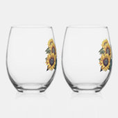 Rustieke Zonnebloemen Mr. en Mrs. Wijnglas Zonder Voet (Rechts)