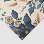 Rustieke zonnebloemen Navy Blue Daisies Decoupage Tissuepapier (Detail)