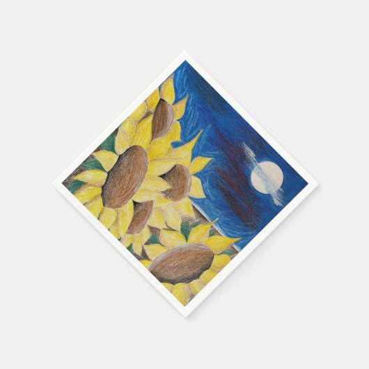 Rustieke Zonnebloemen Oogst Hand Getrokken Folk Ar Servet (Hoek)