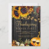 Rustieke zonnebloemen oogsten hout Thanksgiving Di Kaart (Voorkant)