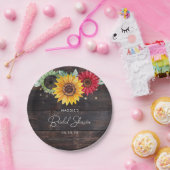 Rustieke zonnebloemen op boerenschuur bruidsshower papieren bordje (Feest)