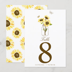 Rustieke zonnebloemen op een metselwerk pot tafel  kaart