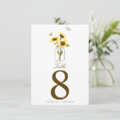 Rustieke zonnebloemen op een tafelnummerkaart van kaart (Staand voorkant)