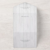 Rustieke zonnebloemen op hout QR Code All In One Uitnodiging (Buitenkant)