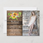 Rustieke Zonnebloemen Peonies Barnwood Foto Zoet 1 Kaart (Voorkant)