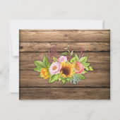 Rustieke Zonnebloemen Peonies Barnwood Foto Zoet 1 Kaart (Achterkant)