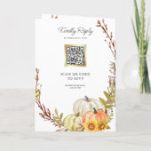 Rustieke Zonnebloemen Pompoen QR Code Bruiloft (Achterkant)