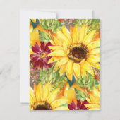 Rustieke Zonnebloemen Pompoenen Bewegende Aankondi Kaart (Achterkant)