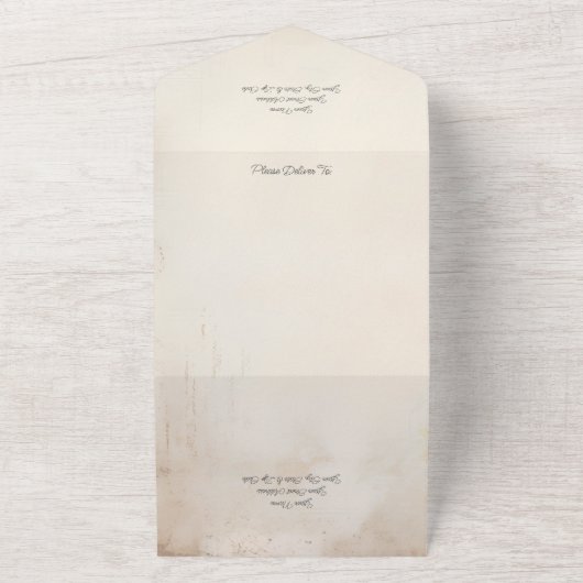 Rustieke Zonnebloemen QR Code All In One Uitnodiging (Buitenkant)