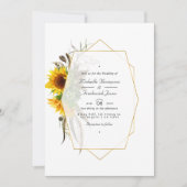 Rustieke zonnebloemen QR-code RSVP bohemien huweli Kaart (Voorkant)
