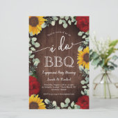 Rustieke Zonnebloemen Rozen Ik doe BBQ Verloving (Staand voorkant)