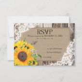 Rustieke zonnebloemen RSVP-kaart RSVP Kaartje (Voorkant)